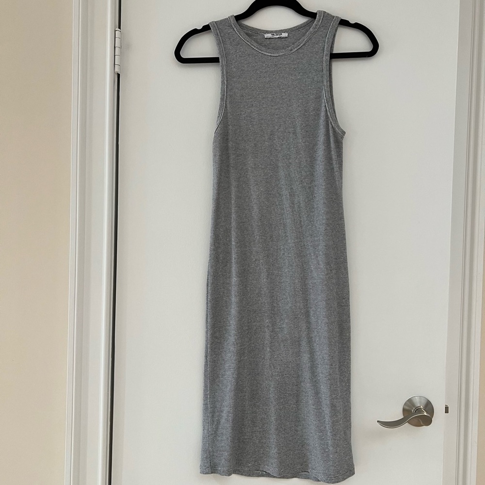 Zara printed checkered midi dress
